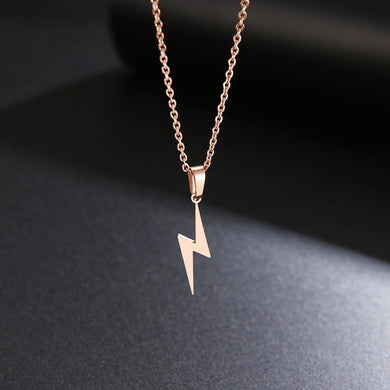 Stainless Steel Necklace Hot Lightning Necklaces For Women Protection Pendants For Girlfriend Gifts Rose Gold Jewelry