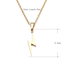 Carica l&#39;immagine nel visualizzatore di Gallery, Collana in acciaio inossidabile Collane con fulmini caldi per pendenti di protezione da donna per regali di fidanzata Gioielli in oro rosa