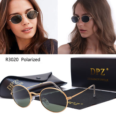 DPZ Classic 3020 occhiali da sole polarizzati ovali in metallo da donna occhiali da sole vintage dal design retrò di marca Oculos De Sol