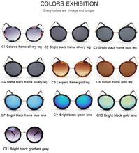 Load image into Gallery viewer, DRESSUUP Retro Round Sunglasses Women Brand Designer Vintage Sun Glasses Women Coating Oculos De Sol Gafas lunette de soleil
