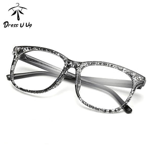 DRESSUUP Square Floral Women Eyeglasses Brand Designer Men Female Clear Glasses Frame Eyewear Oculos De Sol Feminino Lentes