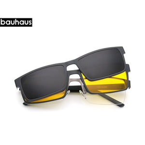 DS 7144 Ultralight metal Magnetic Eyeglasses Frame men Spectacles Polarized Clip On Sunglasses For Men Square Oculos De Grau