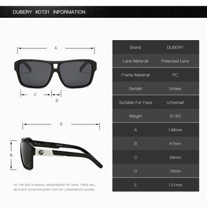 DUBERY 2023 Men's Polarized Dragon Sunglasses Driving Sun Glasses Men Women Sport Fishing  Brand Designer Oculos