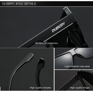 DUBERY Brand Design Occhiali da sole polarizzati Uomo Driving Shades Maschio Occhiali da sole retrò per uomo Estate Occhiali a specchio Oculos d103