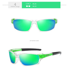 Carica l&#39;immagine nel visualizzatore di Gallery, DUBERY Occhiali da sole polarizzati da uomo con montatura verde trasparente Occhiali da sole sportivi Guida anti-abbaglianti Occhiali con lenti gialle UV XH13 