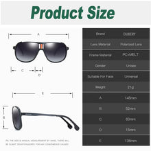 Load image into Gallery viewer, DUBERY Men Driving Sunglasses Pilot Polarized Fishing Sun Glasses Outdoor Travel Goggle Shades Male 100%UV Protection Metal Legs