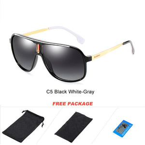DUBERY Men Driving Sunglasses Pilot Polarized Fishing Sun Glasses Outdoor Travel Goggle Shades Male 100%UV Protection Metal Legs