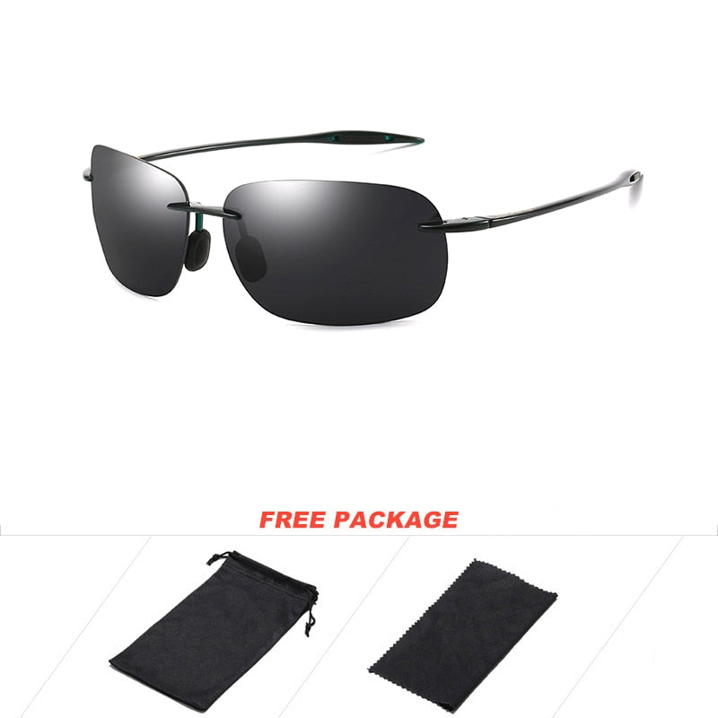 DUBERY Men Rimless Sunglasses Driving Shades Outdoor Sport Fishing Sun Glasses Ultralight  Frame Pochrome Sonnenbrille UV400