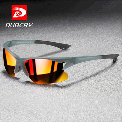 DUBERY Men's Polarized Sunglasses Semi-frameless Design, Changeable Color Under Strong Light, Outdoor Travel Drivi D458