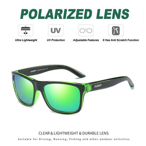 DUBERY Square Polarized Sunglasses Men Eyewear Mirrored Retro Woman Shades UV400 Protection Driving Sports Goggle