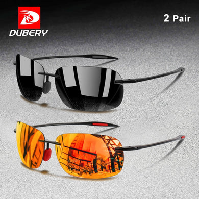 DUBERY Square Rimless Sunglasses Men Driving Shades Ultralight  Glasses Frame Outdoor Fishing Sun Glasses UV400 Eyewear 2 Oculos