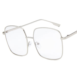 DYTYMJ Oversized  Metal Glasses Frames for Women Anti Blue Light Glasses Frame Alloy Eyeglasses Frames Women Computer Glasses