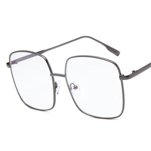 DYTYMJ Oversized  Metal Glasses Frames for Women Anti Blue Light Glasses Frame Alloy Eyeglasses Frames Women Computer Glasses