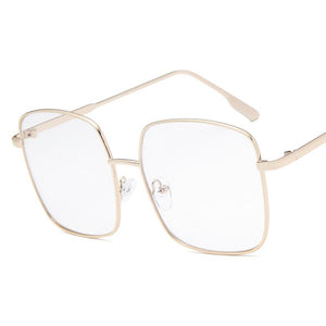 DYTYMJ Oversized  Metal Glasses Frames for Women Anti Blue Light Glasses Frame Alloy Eyeglasses Frames Women Computer Glasses