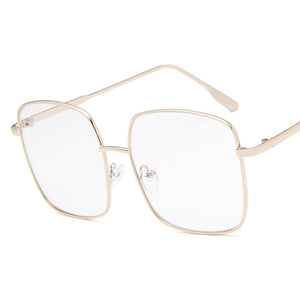 DYTYMJ Oversized  Metal Glasses Frames for Women Anti Blue Light Glasses Frame Alloy Eyeglasses Frames Women Computer Glasses