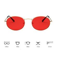 Load image into Gallery viewer, Retro Alloy Sunglasses Women Metal Round Sunglasses Women Vintage Oval Sun Glasses for Men Luxury Designer Gafas De Sol