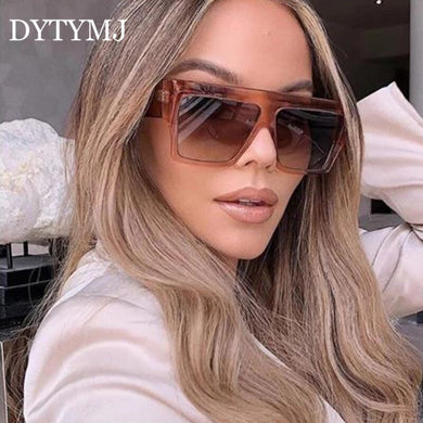 DYTYMJ Retro Square Sunglasses Women Vintage Oversized Sunglasses Women  Gradient Men Sunglasses Lentes De Sol Mujer
