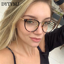 Load image into Gallery viewer, Transparent Glasses Frame Women Cat Eye Glasses Frames for Women Fake Eyeglasses Frames Metal Optical Frame for Womens