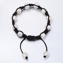 Carica l'immagine nel visualizzatore di Gallery, Bracciale super fatto a mano Bracciale con perle naturali da 9-10 mm Bracciale rosso e nero Bracciali con vere perle 