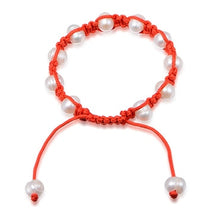 Carica l'immagine nel visualizzatore di Gallery, Bracciale super fatto a mano Bracciale con perle naturali da 9-10 mm Bracciale rosso e nero Bracciali con vere perle 