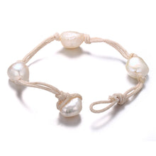 Load image into Gallery viewer, 2017 new arrival natural baroque pearl bracelets jewelry chain leather for women Wedding Wristband Jewellery