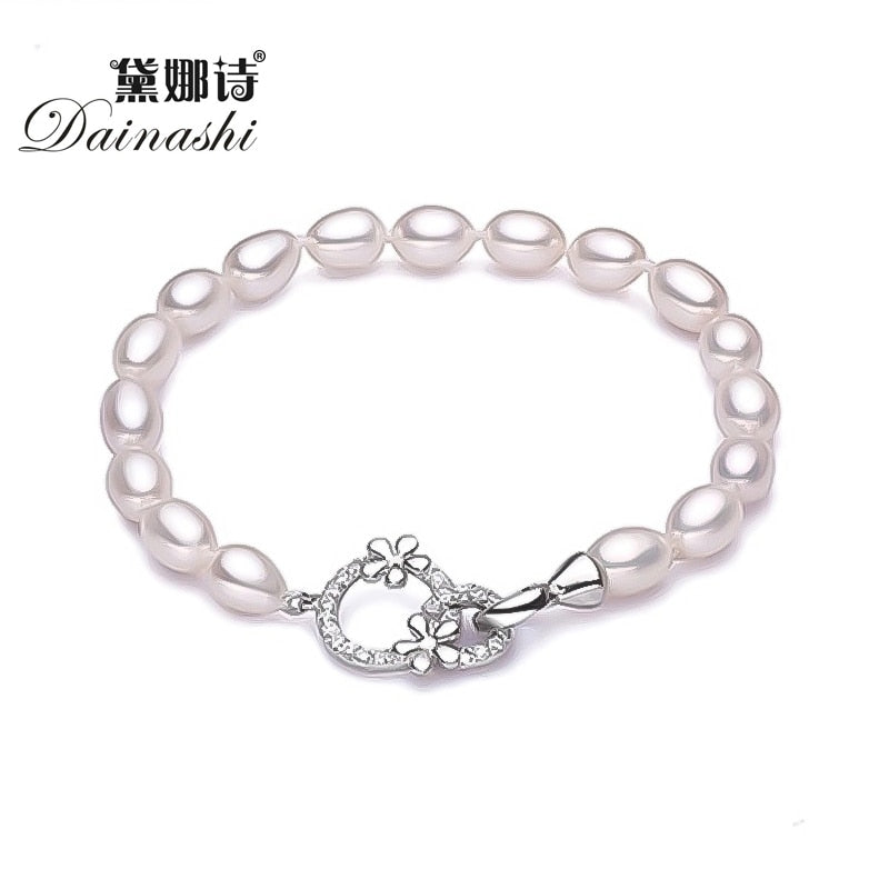 Bridal natural charm pearl bracelet fashion bracelet pearl jewelry white party 7-8 mm pearl rope chain