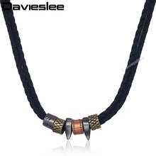 Load image into Gallery viewer, Man-made Leather Necklace For Men Women Alloy Metal Charms Tribal Ethnic Men&#39;s Pendant Necklace Cowboy DLP99