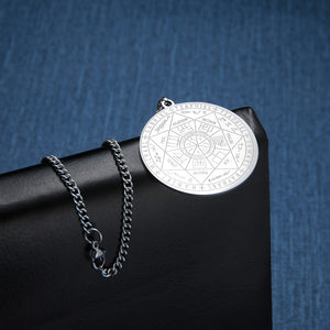 Dawapara 7 Archangels Sigil Charm Necklaces For Men  Archangels Sigil Necklaces Pentacle Magic Amulet Protection Talisman