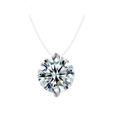 Dazzling Zircon Necklace Invisible Transparent Fishing Line Simple Pendant Necklace Jewelry for women party