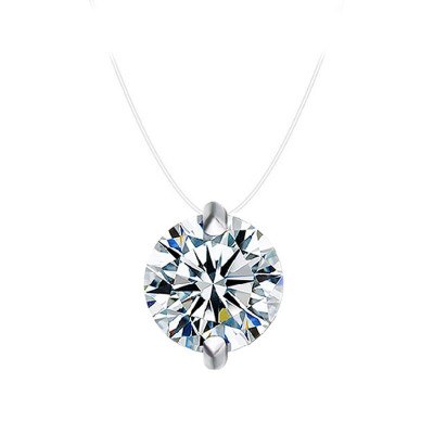 Dazzling Zircon Necklace Invisible Transparent Fishing Line Simple Pendant Necklace Jewelry for women party