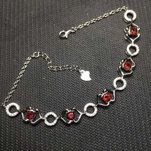 Carica l'immagine nel visualizzatore di Gallery, Dazzling garnet bracelet for woman 24 pcs 4 mm garnet silver bracelet solid 925 silver garnet jewelry birthd for woman