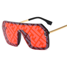 Load image into Gallery viewer, De lujo de los hombres y las mujeres con marco grande de la marca de diseñador de Plaza de F Carta gafas de sol Retro UV400 mujeres gafas de sol