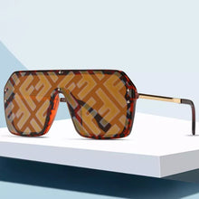 Load image into Gallery viewer, De lujo de los hombres y las mujeres con marco grande de la marca de diseñador de Plaza de F Carta gafas de sol Retro UV400 mujeres gafas de sol