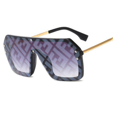 Load image into Gallery viewer, De lujo de los hombres y las mujeres con marco grande de la marca de diseñador de Plaza de F Carta gafas de sol Retro UV400 mujeres gafas de sol