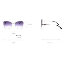 Load image into Gallery viewer, De moda montura de ojo de gato gafas de sol de las mujeres 2023 de la marca de lujo marrón degradado en azul gafas de sol negro corazón decoración playa gafas