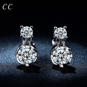 Delicate and lovely AAA cubic zircon stud earrings for women wedding engagement party fashion brand jewelry girls' gifts CCE044