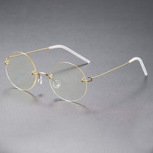 Load image into Gallery viewer, Denmark Brand Glasses Frame Men Eyewear Titanium Ultralight Screwless Eyeglassess Retro Round Women Anti-blue Lens PC Material