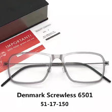Load image into Gallery viewer, Denmark Brand Glasses Frame Men Titanium Eyewear Women Screwless Lightweight Eyeglasses Anti Blue Gafas With Original Box 6501