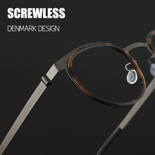 Load image into Gallery viewer, Denmark Brand Glasses Frame Men Women Vintage Round Myopia Optical Eyewear Screwless Prescription Eyeglasses Frame 9704