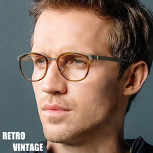 Load image into Gallery viewer, Denmark Brand Glasses Frame Men Women Vintage Round Myopia Optical Eyewear Screwless Prescription Eyeglasses Frame 9704