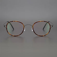 Load image into Gallery viewer, Denmark Brand Hand Made Vintage  Round Glasses Frame Men Myopia Ultralight Prescription Eyeglasses Women Screwless Eyewear