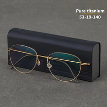 Load image into Gallery viewer, Denmark Brand Pure Titanium Glasses Frame Men Round Screwless Ultralight Prescription Eyeglasses Women Optical Eyewear Oculos De