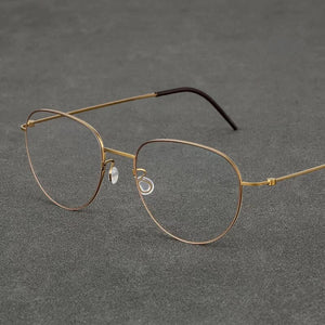 Denmark Brand Pure Titanium Glasses Frame Men Round Screwless Ultralight Prescription Eyeglasses Women Optical Eyewear Oculos De