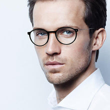 Load image into Gallery viewer, Denmark Brand Retro Round Glasses Frame Men Screwless Ultralight Eyewear Myopia Prescription Optical Titanium Eyeglasses 6541