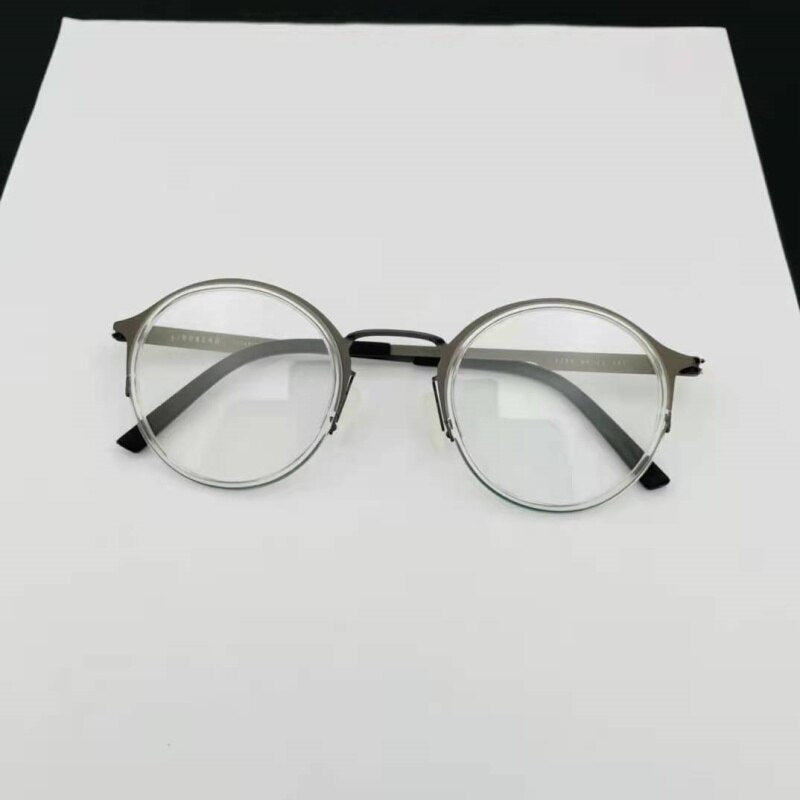 Denmark Brand Retro Round Titanium Glasses Frame Lightweight Men Women Prescription Eyeglasses Spectacles Oculos De Grau 9785