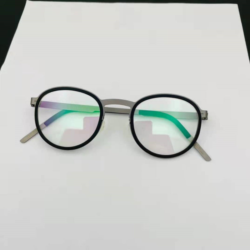 Denmark Brand Retro Round Titanium Glasses Frame Ultra-light Men Women Eyeglasses Spectacles Prescription Oculos De Grau 9709