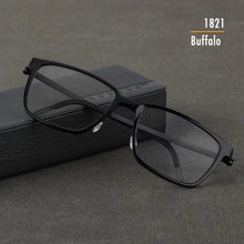 Load image into Gallery viewer, Denmark Brand Screwless Glasses Frame Men Square Titanium Ultralight Prescription Eyeglasses Optica Spectacles Eyewear 1821 Horn