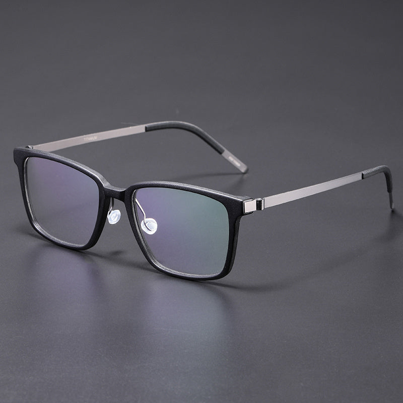 Denmark Brand Screwless Glasses Frame Men Square Titanium Ultralight Prescription Eyeglasses Optica Spectacles Eyewear 1821 Horn