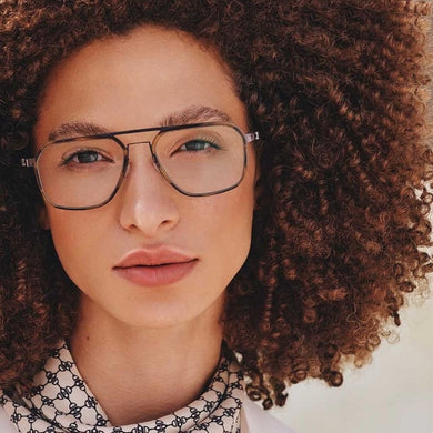 Denmark Brand Titanium Glasses Frame Double Beam Men Women Square Screwless Eyeglasses Ultra-light Prescription 9753