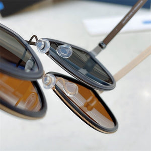 Denmark Titanium Oval Polarized Sunglasses Frame Men's and Women's Retro Anti Glare Gafas Ultra-light 9737 Eyewear